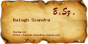 Balogh Szandra névjegykártya